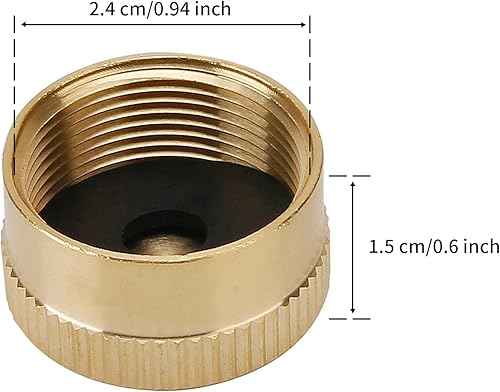 Miniatura 4 de Solimeta Tapa de tanque de propano de repuesto de latón macizo de 1 libra, tapa de botella de propano para evitar fugas de gas, 12 paquetes
