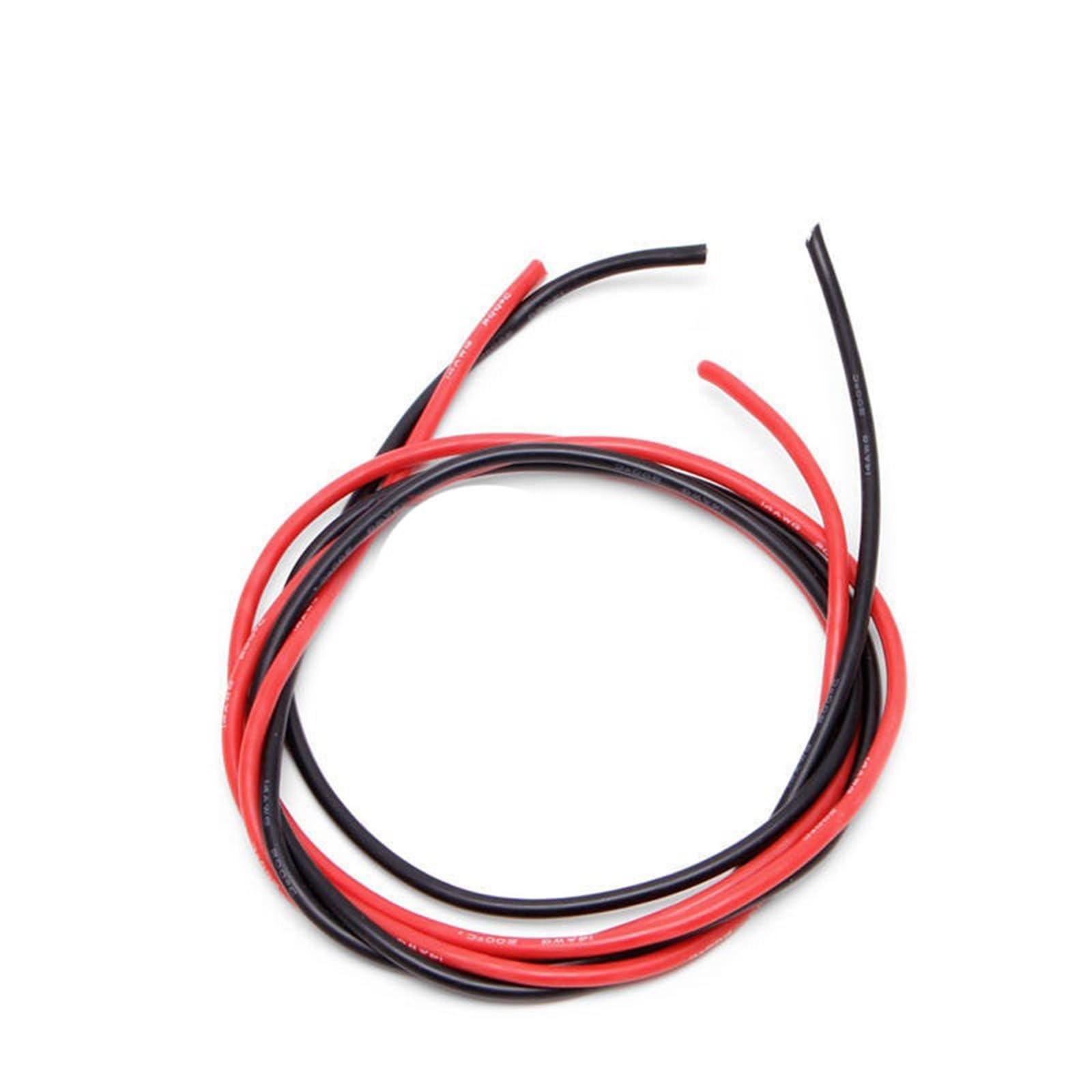 Outdoor Extension 1 Set 14 AWG Gauge Stranded Copper Wire Flexible Silicone Cables Black 1Meter and Red 1 Meter Solar sheathed