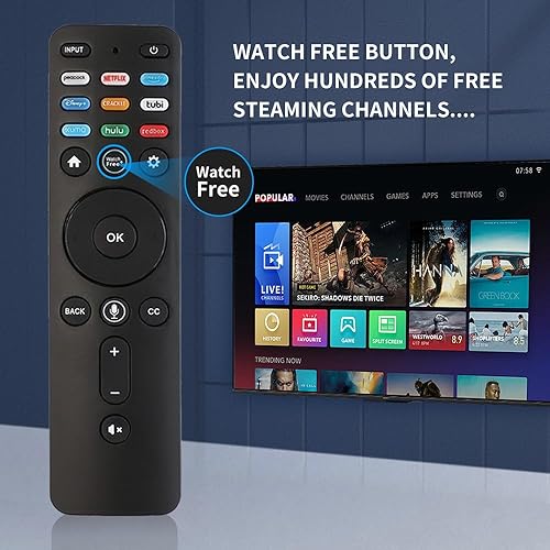 Miniatura 5 de RIVIERA Control remoto por voz para televisores inteligentes Vizio Compatible con D, E, M, P, V, PX Series Peacock Netflix PrimeVideo Disney Crackle