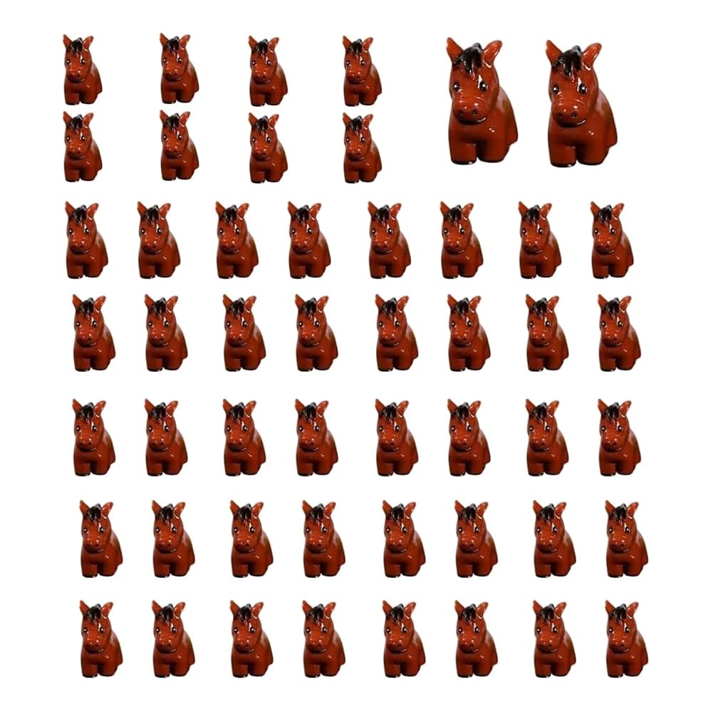 CTRLZS Wild Horse Miniatures Collection, 50Pcs Resin Tiny Animal Figurines for Collectors