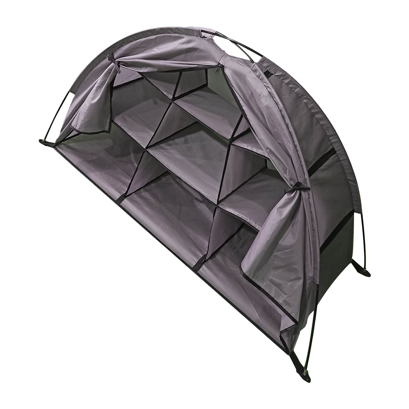 Bnineteenteam RV-Organizer, Faltbarer Camping-Aufbewahrungsschrank mit 9 Regalen, Hochwertigem 210D-Oxford-Stoff und Glasfaserstangen für Schuhe, Kleidung, Ausrüstung, Tragbarer Zelt-Organizer für