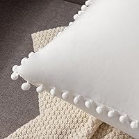 Vista 143 de 2 fundas para cojín decorativo de terciopelo con pompones