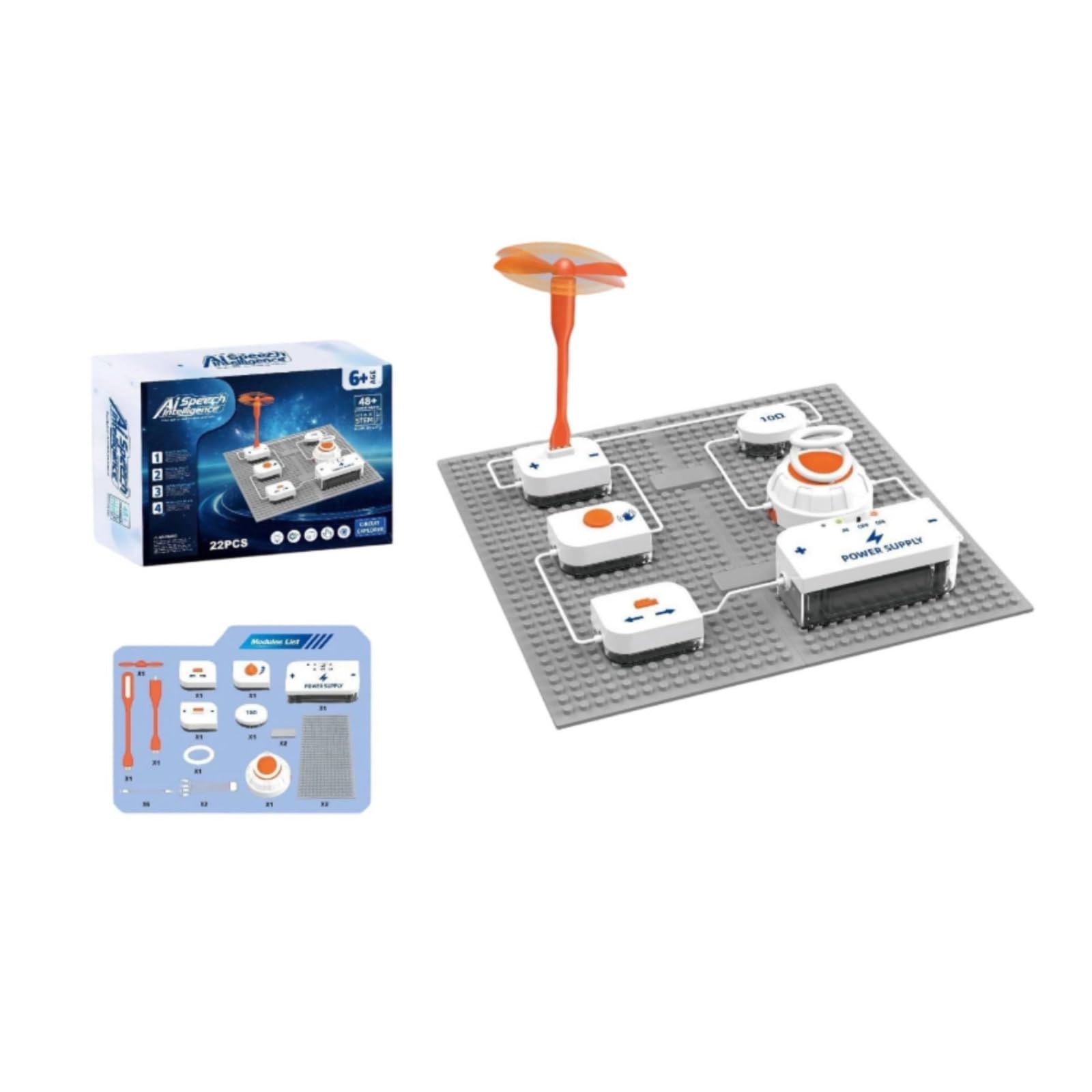 Kit di Costruzione Elettronica | Struttura in Plastica Compatta, Kit di Circuiti Elettrici, Interattivo, Giocattolo, per Scuola