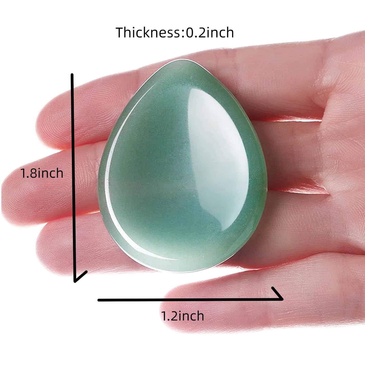 MAIBAOTA Green Aventurine Thumb Worry Stone Anxiety Relief Healing Crystals Gifts for Women Meditation Polished Pocket Reiki Balancing Energy Gemstones - Image 4