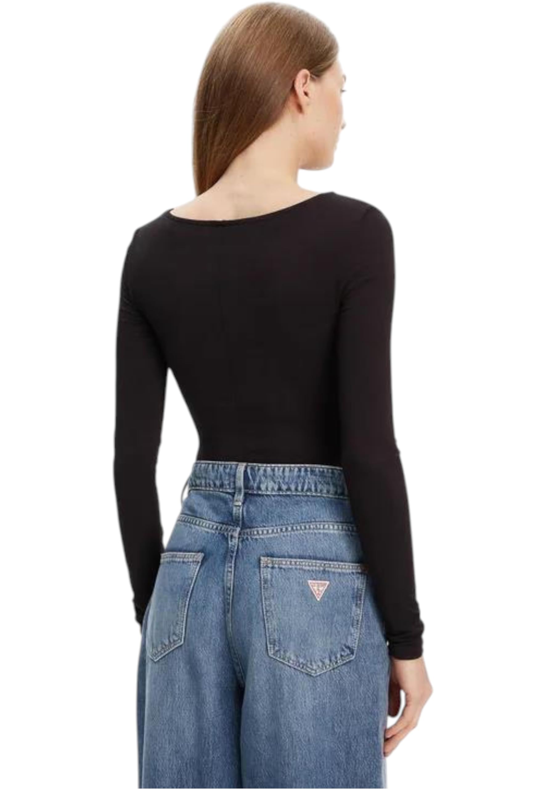 GUESS Donna Body Manica lunga W5YP05K68D2 Viscosa Nero XS