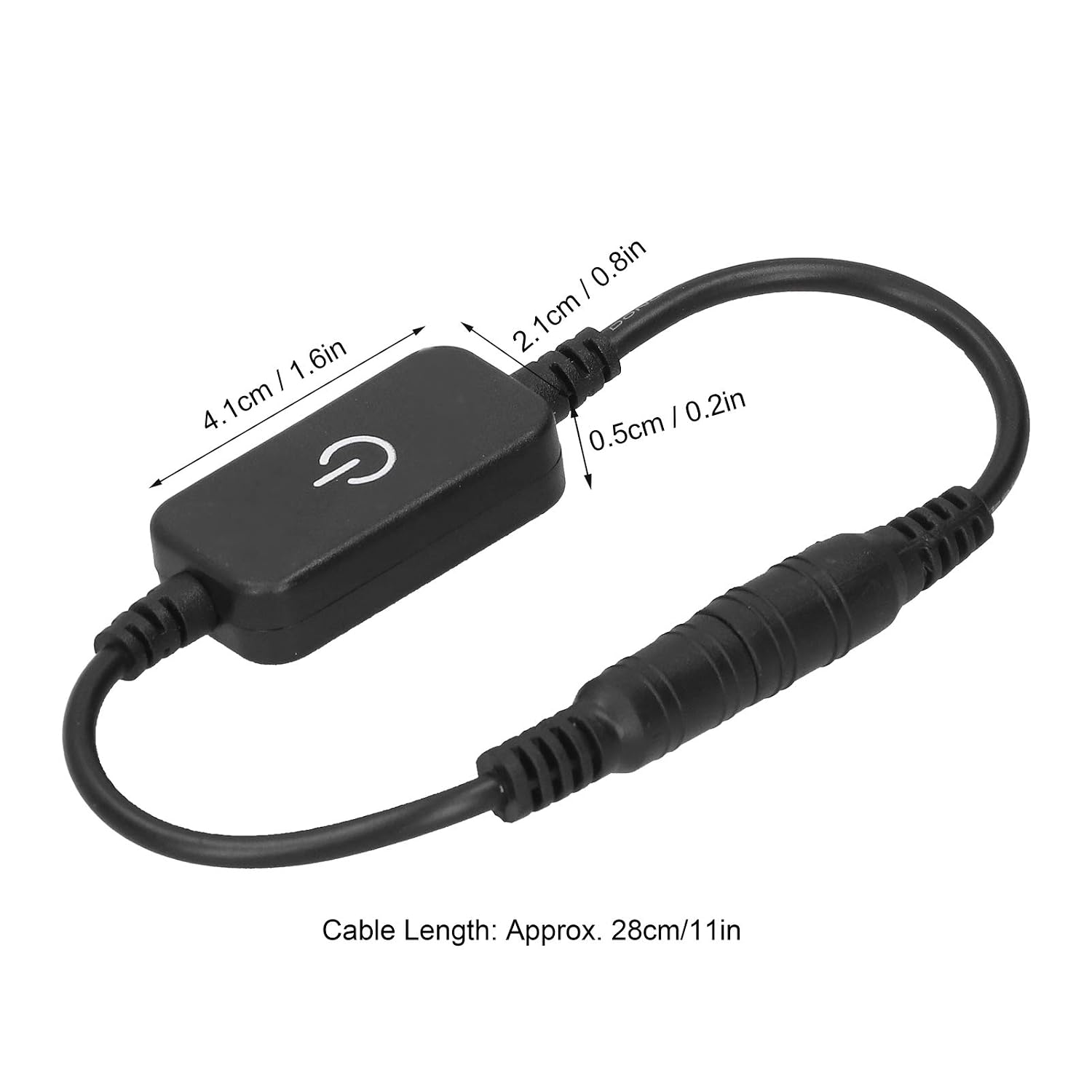 Walfront 2pcs Mini LED Strip Touch Dimmer 1ft Cord Single Colour Dimming On Off Switch Controller DC 12V-24V, Switch