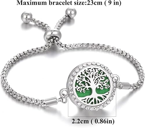 Miniatura 10 de Pulsera difusora de aceites esenciales para aromaterapia juego de pulseras ajustables con 10 recambios almohadillas que envían una hermosa caja de