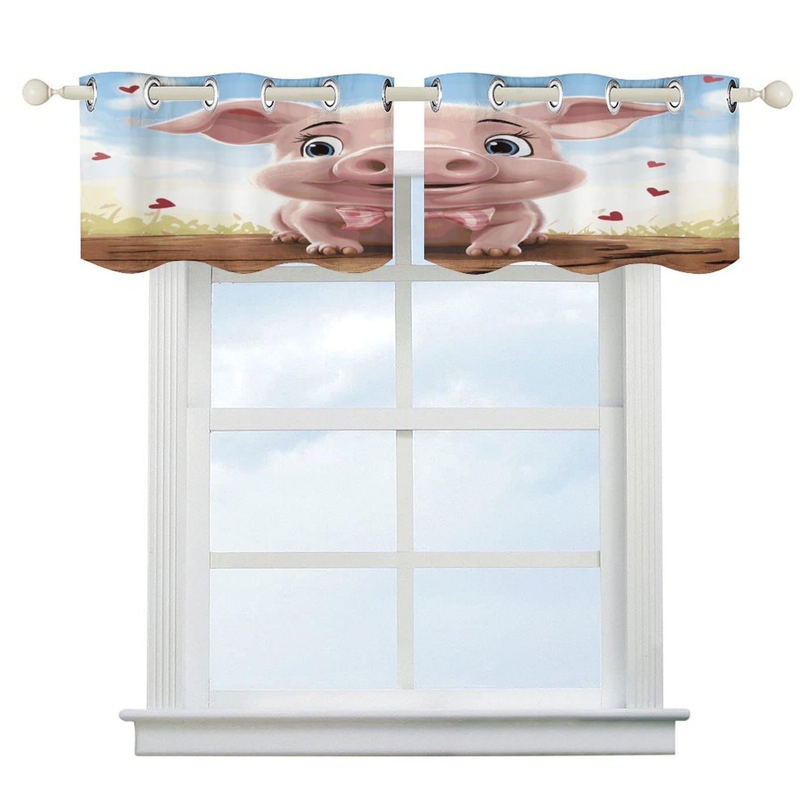 Cortinas opacas cortas de estilo moderno para ventanas de cocina y baño de 52x18 pulgadas