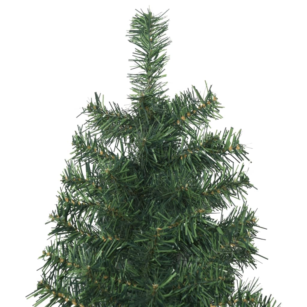 Árbol de Navidad artificial delgado de 300 cm, con soporte de metal, puntas de PVC natural, diseño que ahorra espacio, abeto verde para interiores y exteriores
