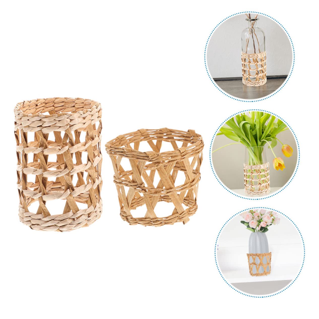 YARNOW 10piezas Funda De Vaso De Natural Creativos para Copas Aislante Térmico y Antideslizante Decoración Artesanal para Hogar y Oficina