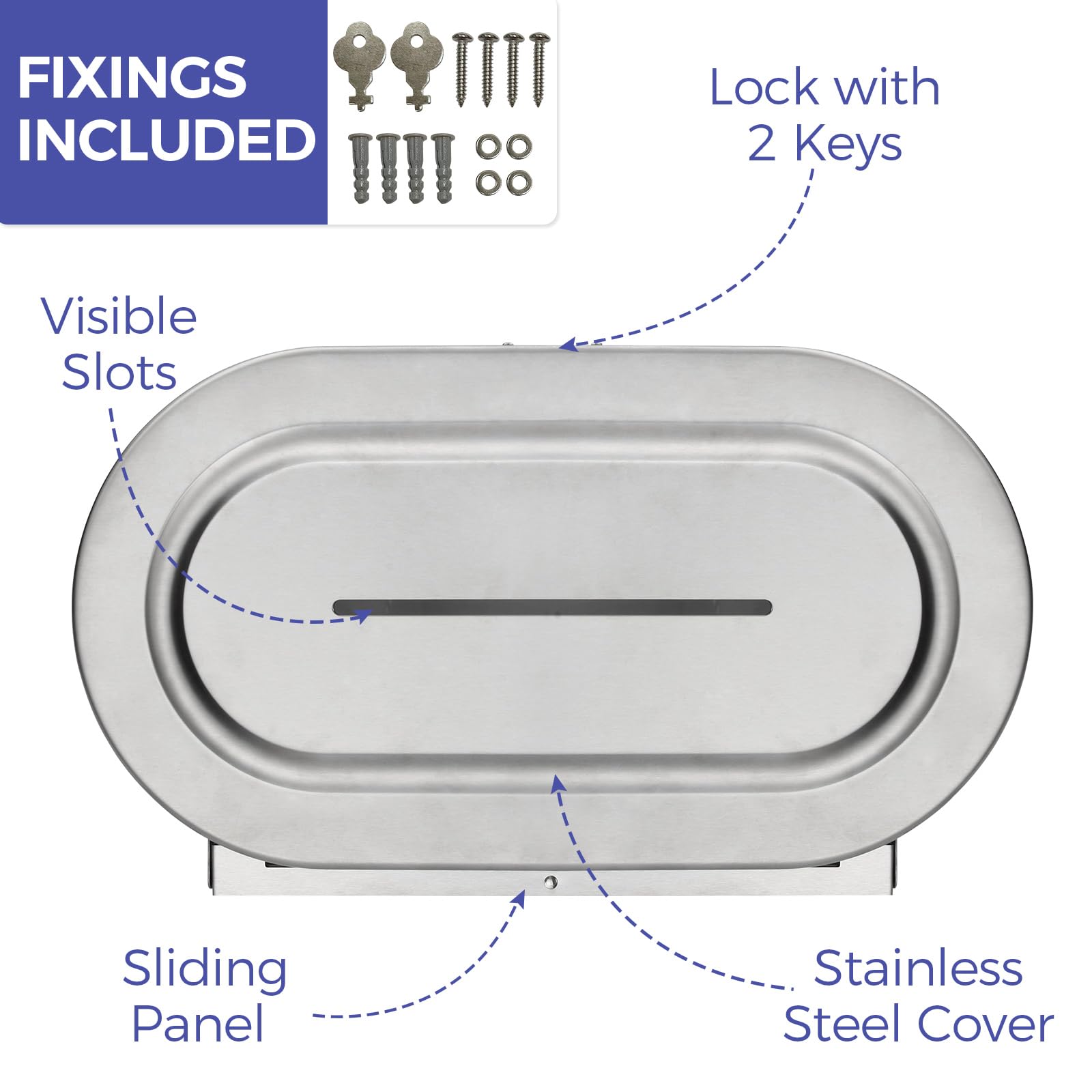 Stardrix Portarrollos Industrial Dispensador de Papel Higiénico Doble Jumbo de Acero Inoxidable, Soporte de Pared Doble Comercial, Soporte de Rollo Doble de 9 Pulgadas, con Cerradura