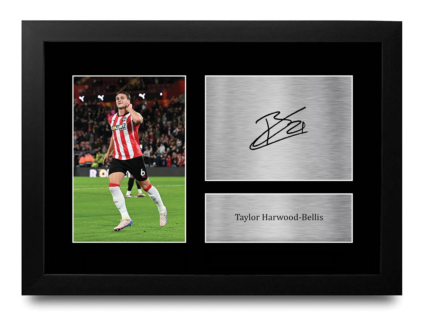 HWC Trading Taylor Harwood-Bellis Southampton Gifts Printed Signed Autograph Picture for Football Fans and Supporters - A4 Framed