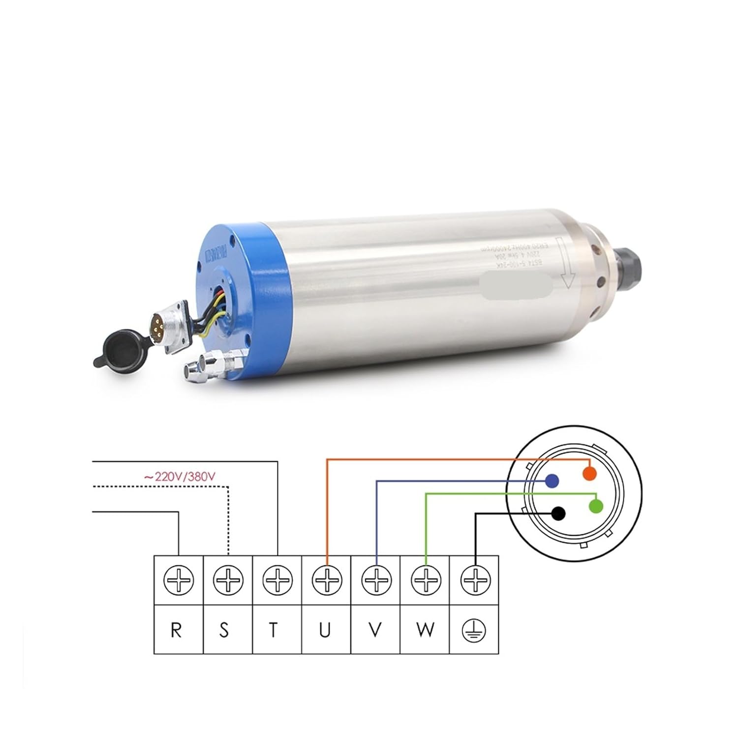 4.5kw Er20 D100mm Water Cooled 380v 220v 400hz CNC Spindle Motor Ceramic Bearing CNC Router Machine Big Torque