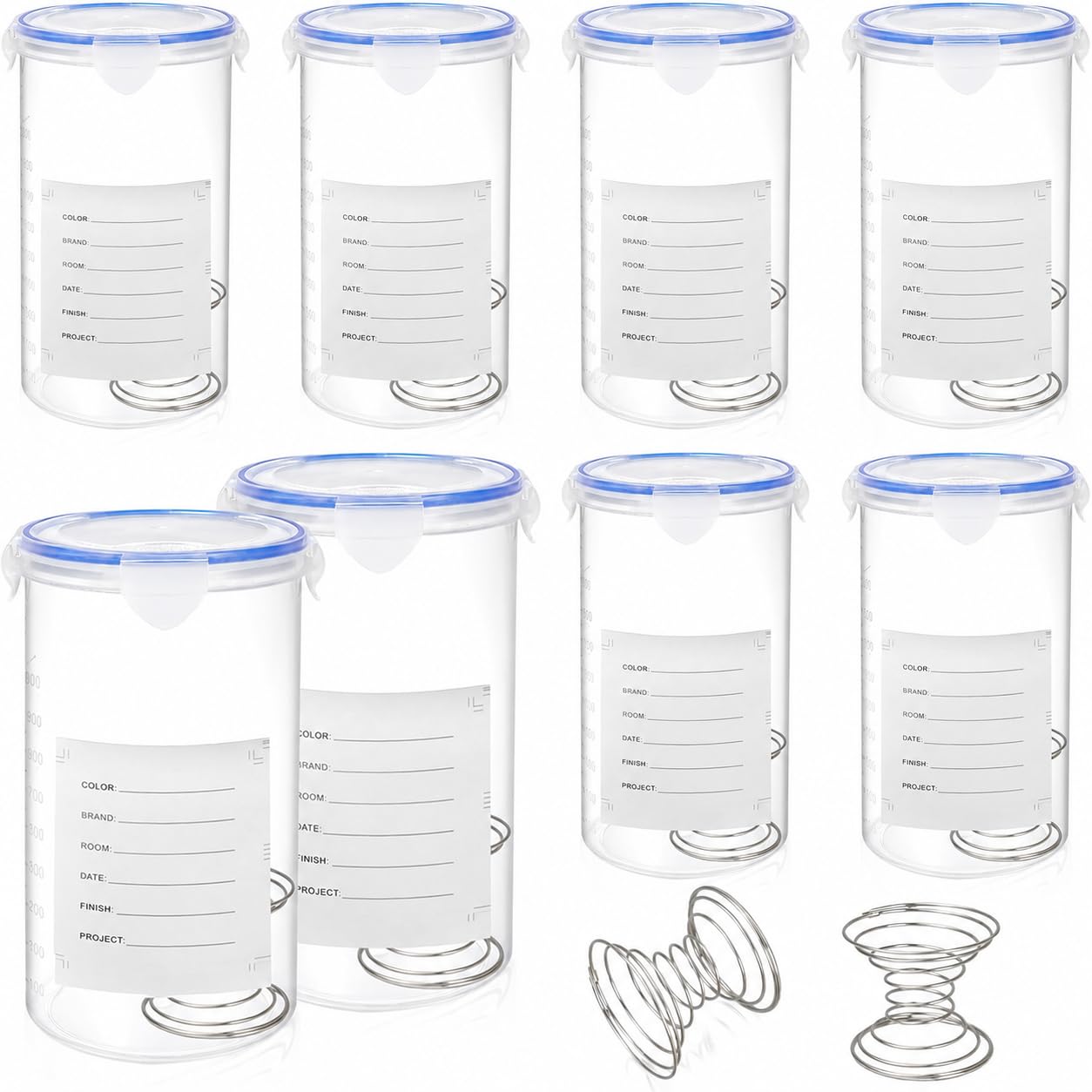 8 Pack 1500 ML Leftover Paint Storage Containers with Lids