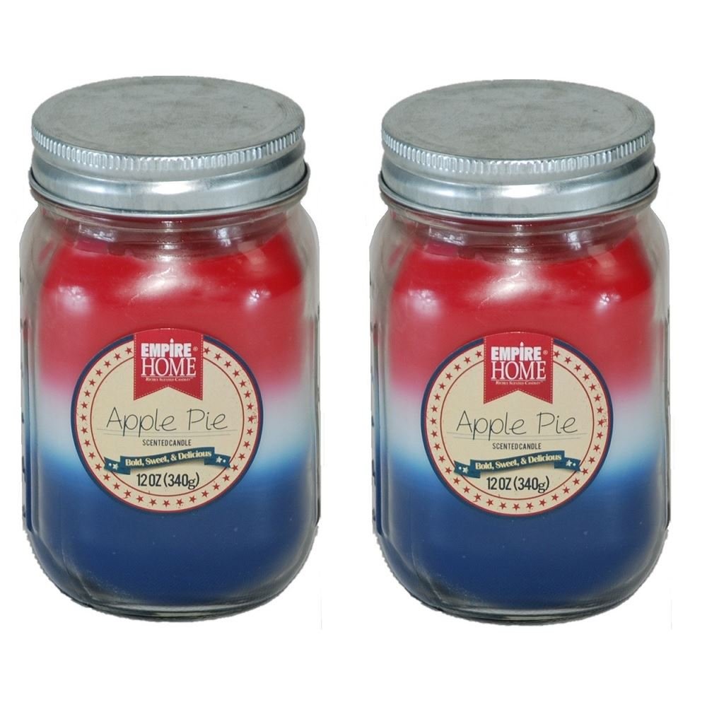 CrazyGadget 2 x Empire Home Hot Apple Pie Candle Bold Sweet & Delicious Scented Candle for Home Party Dinner Night 12oz