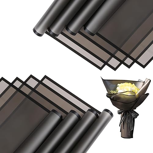 Miniatura 1 de HYSSINOWRAP 40 hojas. Papel de regalo de flores. Papel de regalo de ramo de flores. Suministros de floristería coreana, 22.8 x 22.8 pulgadas