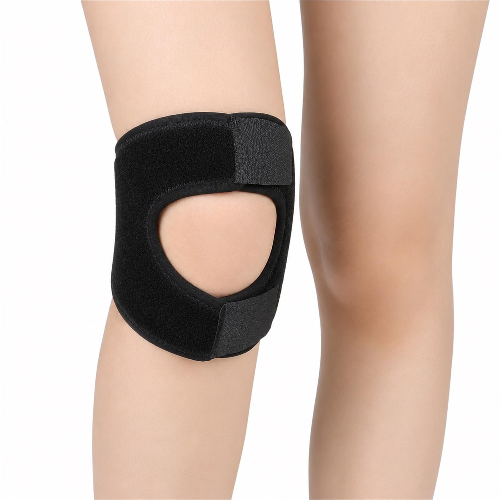 Rodillera Rotuliana Ajustable para Alivio del Dolor de Rodilla Soporte Estabilizador de Rótula con Almohadilla EVA y Muelles para Correr Tenis Menisco Tendinitis