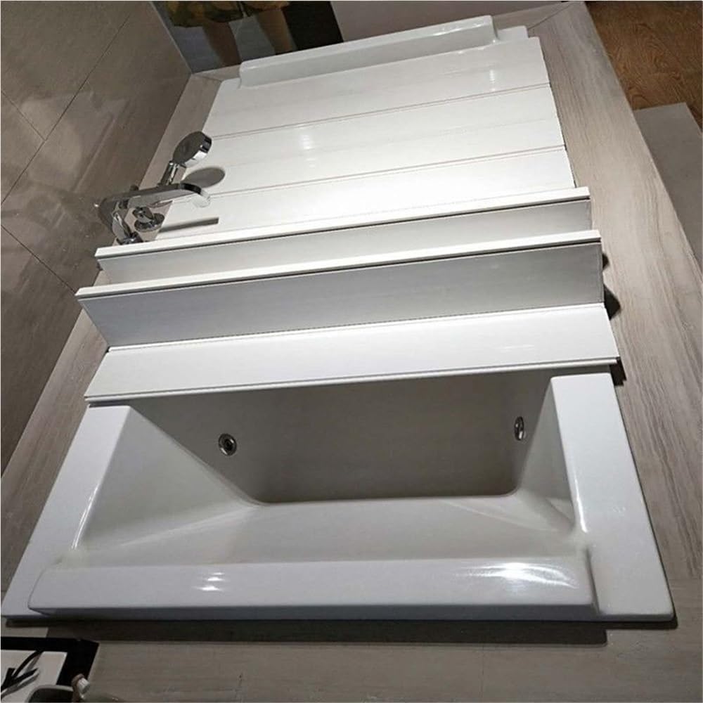 Cubierta gruesa de PVC impermeable para bañera, tapa plegable para tinas estándar (80 x 149.9 cm), fácil almacenamiento, ideal para spa en casa, protección duradera y cómoda