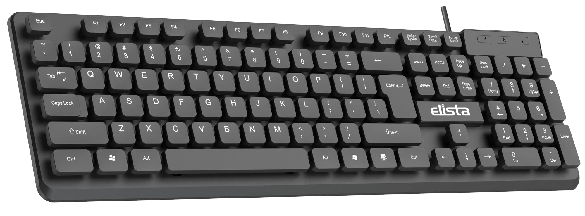Elista Wired USB Keyboard for PC/Laptop |104 Chocolate Key Design with Membrane Switch | Silent Tactile Feeling Comfortable Switch | Plug and Play| Black (ELS WK-710) (B0BSH1Q2MR) Amazon Price History, Amazon Price Tracker