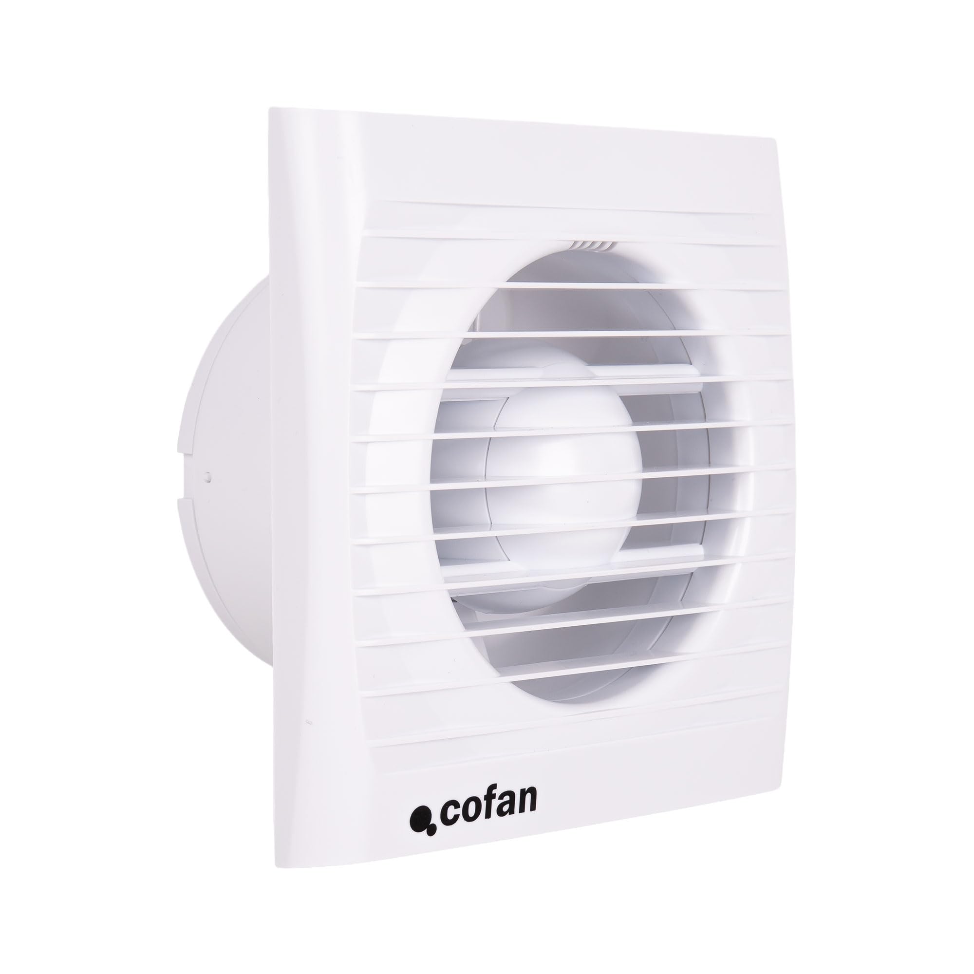 Cofan Extractor de Baño Axial Ø100 mm 14 W, Con Sistema Antirretorno, Protección IP24, Color Blanco, Ventilación para Cocina, Baño, Sótano y Estancias