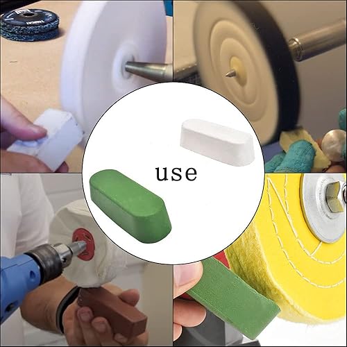 Miniatura 7 de Auniwaig Kit de compuesto de pulido de cuero, compuesto de pulido verde para afilar y cortar madera, tallado de raíces, metal, 49.77 onzas