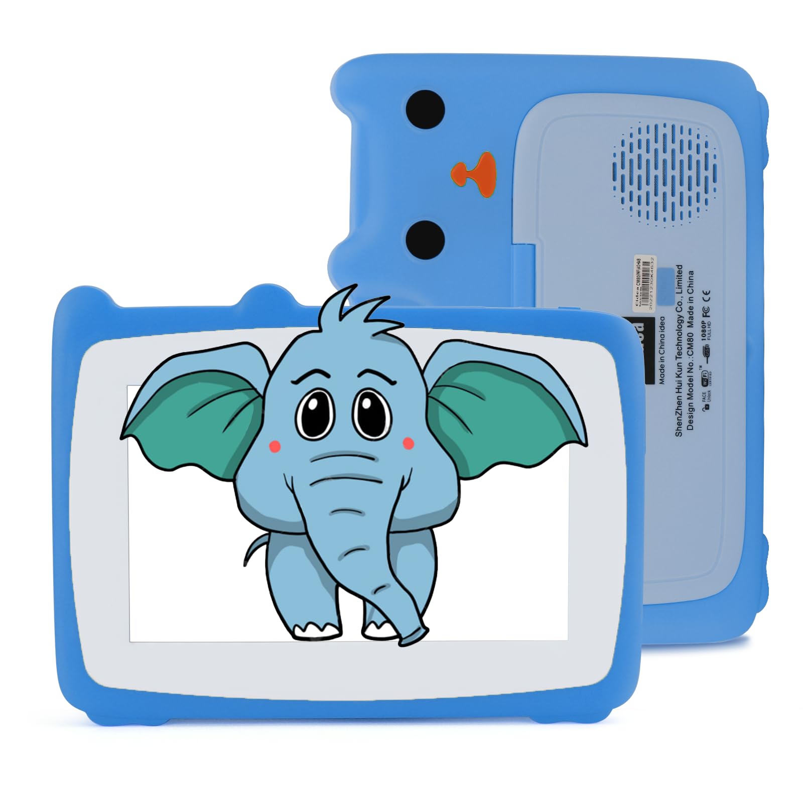 C idea 7 inch Android kids Tablet, Portable Educational Tablet for Kids with 4GB RAM+64GB ROM HD Safety Eye Protection Shockproof Toddler Case for Boys Girls Learning and Entertainment (Blue)