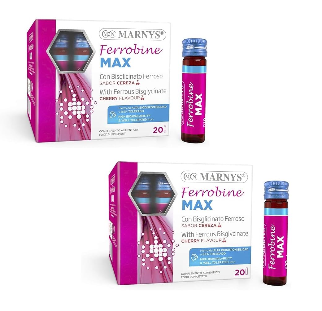 Pack 2 Unidades | Ferrobine Max - Hierro, Zinc y Vitaminas 20 viales