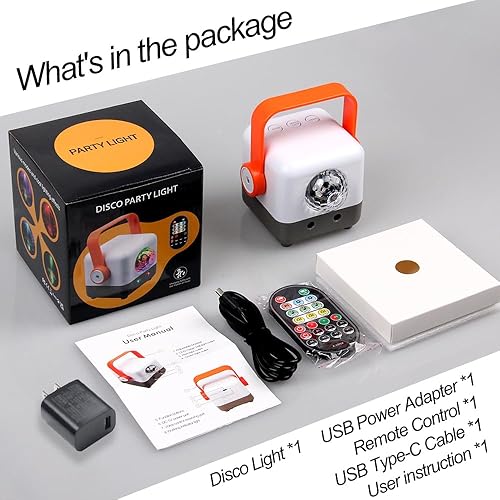 Miniatura 8 de DJANT Luces de bola de discoteca para fiesta de DJ, proyector de luces estroboscópicas de escenario, activado por sonido con control remoto para el