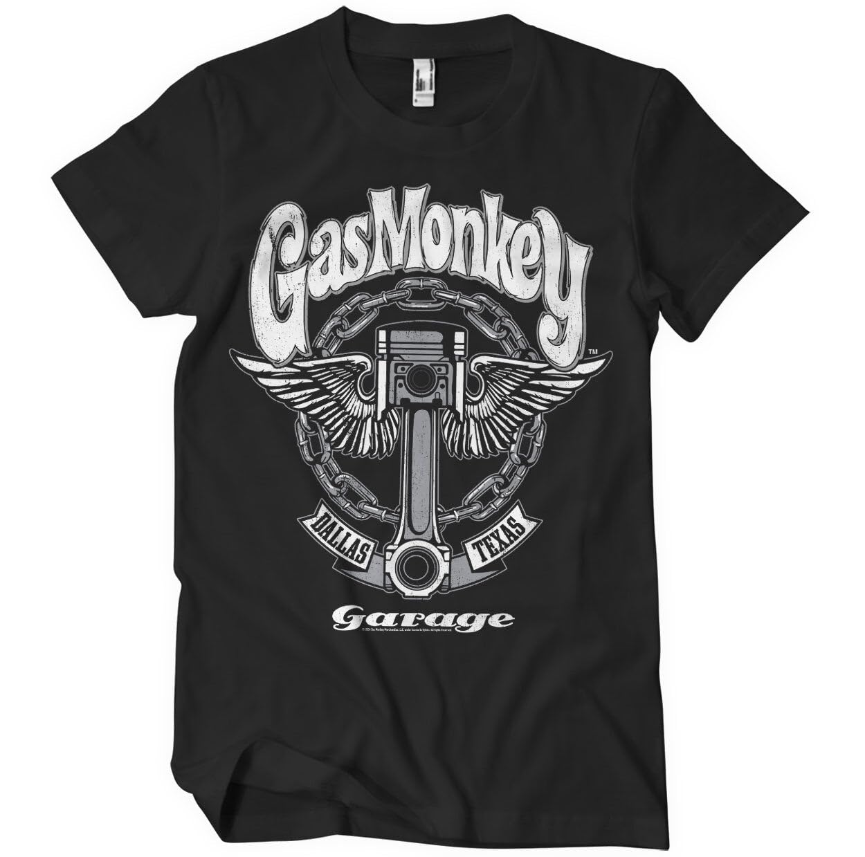 Gas Monkey Garage Officially Licensed Big Piston Mens T-Shirt (Black), XXXX-Large