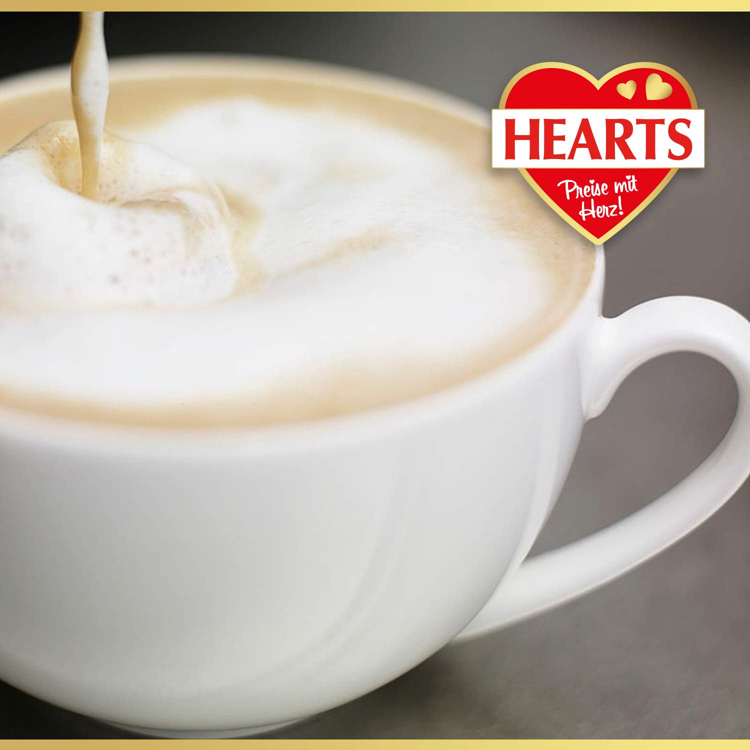 HEARTS Cappuccino Amaretto 10 x 1 kg - Genuss nach italienischer Art, ca. 80 Portionen pro Beutel, Instantkaffee Amaretto, praktische Vorratspackung Amarettokaffee