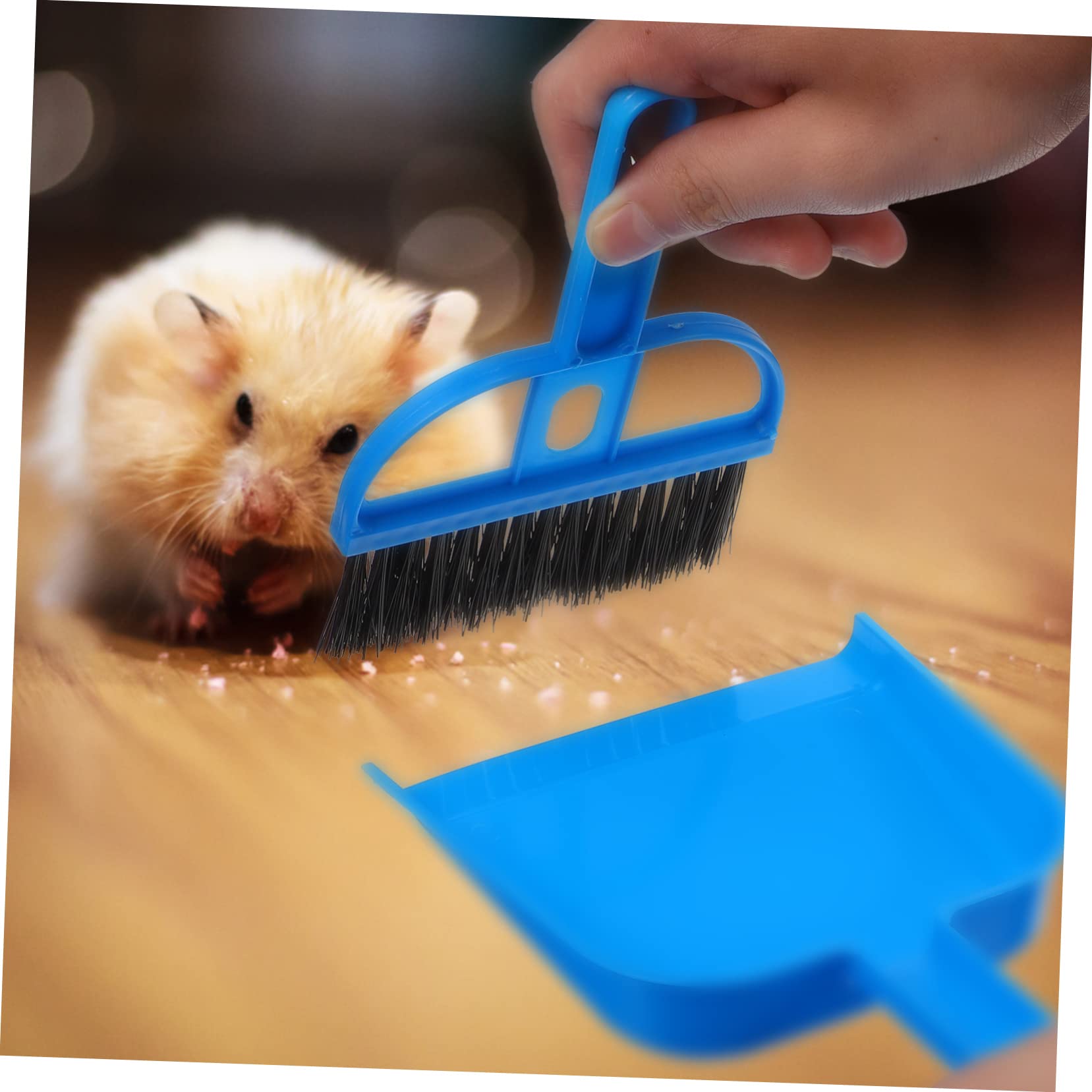 BELLIFFY 3Sets Mini Dustpan and Broom Handheld Sweep Cleaning Tools for Pet Cages Home and Office Compact Design for Narrow Spaces Easy to Hang Versatile Cleaning for Tables