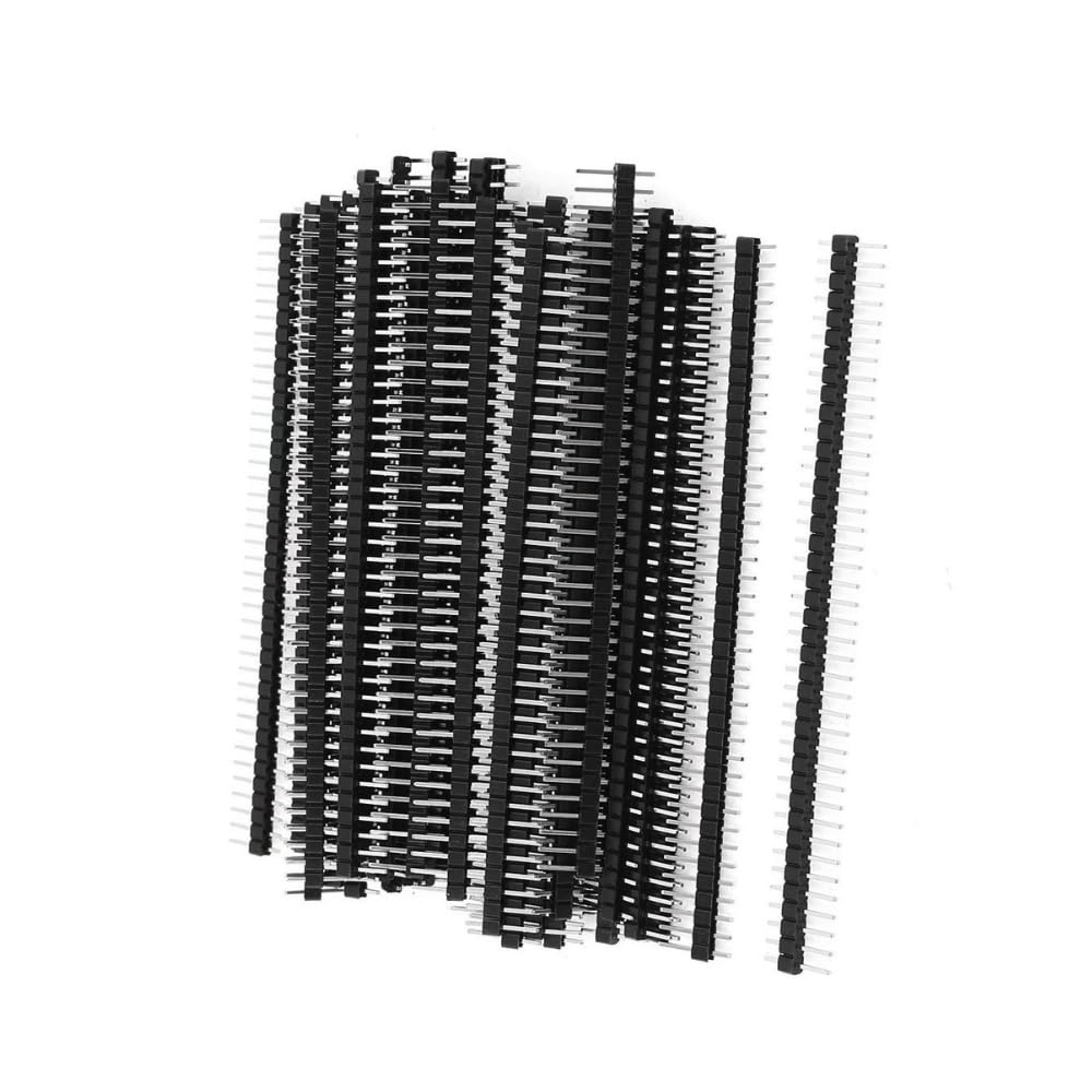 40 pin 1x40 male berg strip connector, 1.27mm pitch, single row straight male header, pcb board connector (pack of 5)