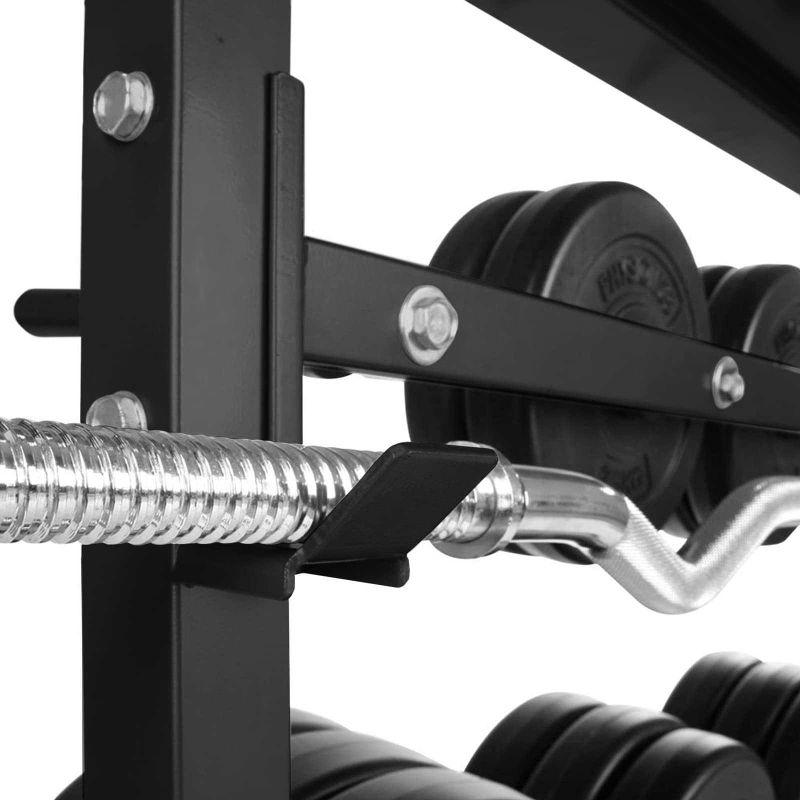 Physionics® Hantelablage - Ø 25 mm, max. 300kg, 3 Ebenen, Grau/Schwarz, Stahl - Hantelständer, Kurzhantelständer, Langhantelständer, Hantelscheibenständer, Kurzhanteln