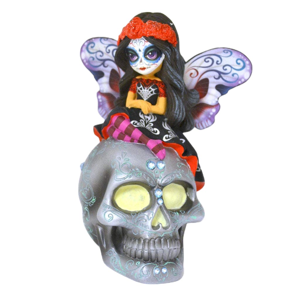 The Hamilton Collection Jasmine Becket-Griffith Spirit of The Radiant Beauty Glow in The Dark Sugar Skull Decor