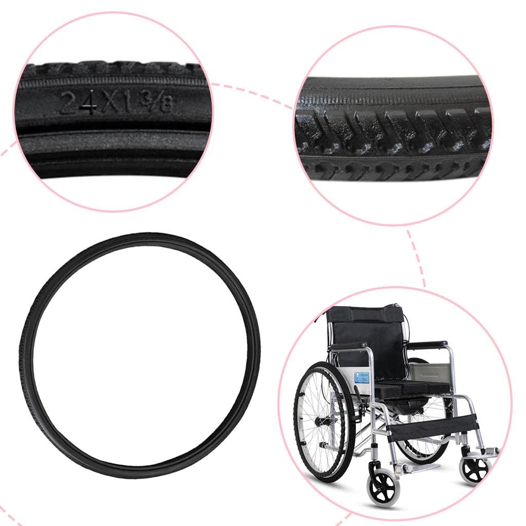 Neumático para Silla de Ruedas de 2 Piezas Apto para Silla de Ruedas Estándar de 24x1-3/8 "