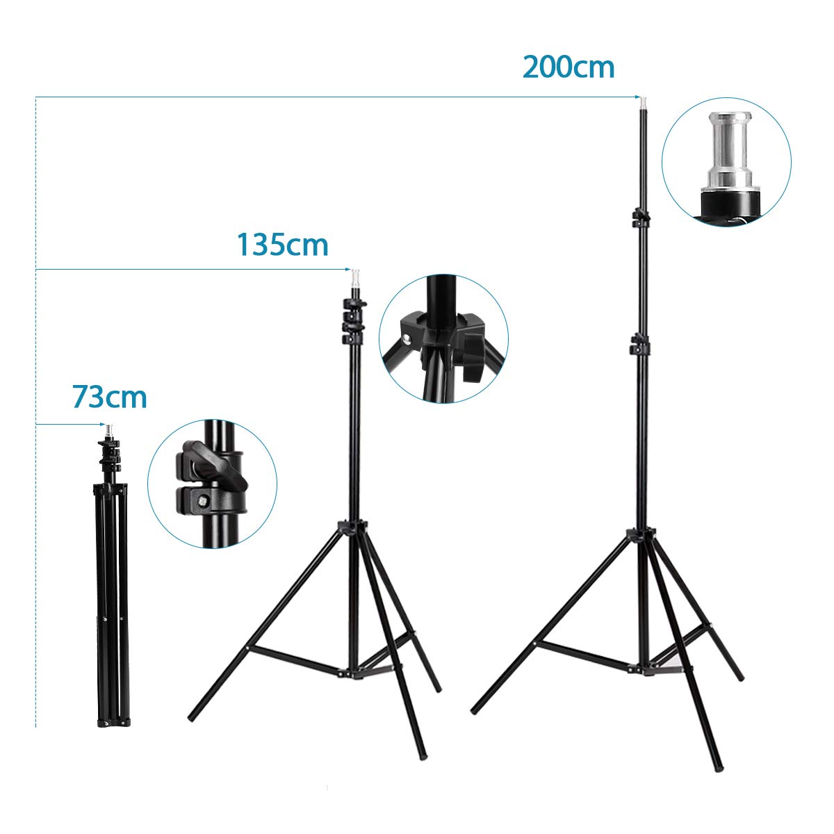 Andoer zestaw do fotografii studyjnej, oświetlenie, tło (12 x 45 W lampa + 3 x oprawka 4-w-1 + 3 x softbox + 3 x statyw na oświetlenie + 1 x torba), Zestaw 9