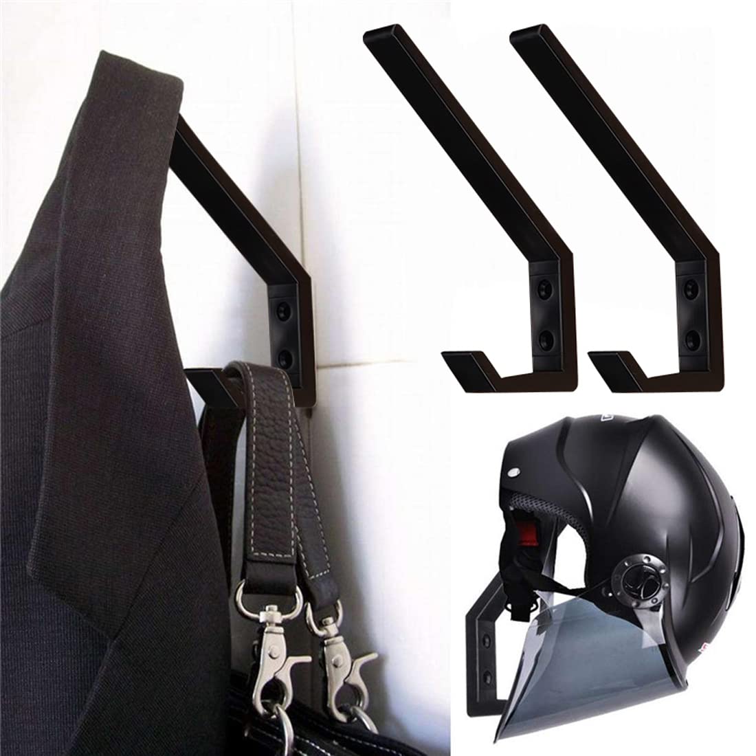 Ganci Da Parete Per Casco Moto - Confezione Da 2 In ABS Resistente Per Appendere Giacca, Chiavi, Borse - Foto 8