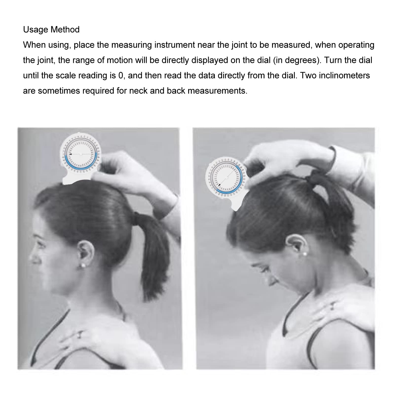 Bubble Inclinometer, Accurate Range of Motion Measuring Tool with Leak Construction, Baseline Bubble Inclinometer for Physical Therapist or Student