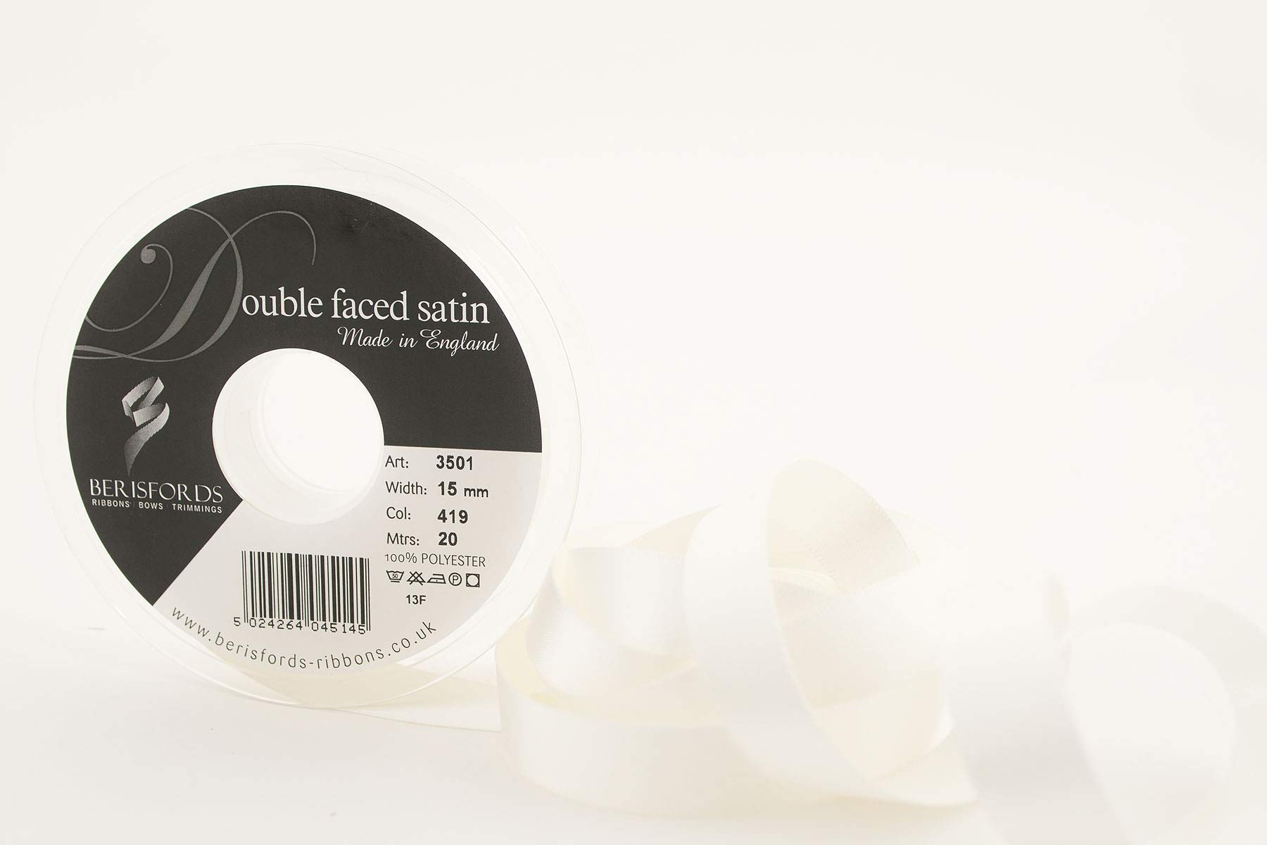 Berisfords Ribbon bertie's bows Bridal White, 15 mm