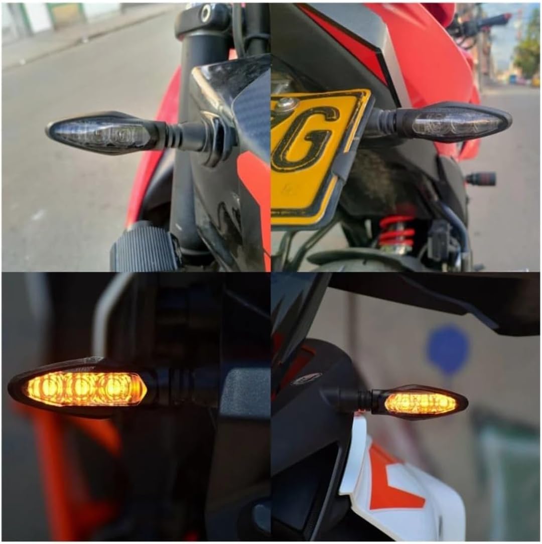 Generic Mini uniwersalne wskaźniki Dla B ajaj Dla Pulsar 200NS Kierunkowskazy motocyklowe Kierunkowskazy Lampy kierunkowskazów Akcesoria do świateł (1 para)