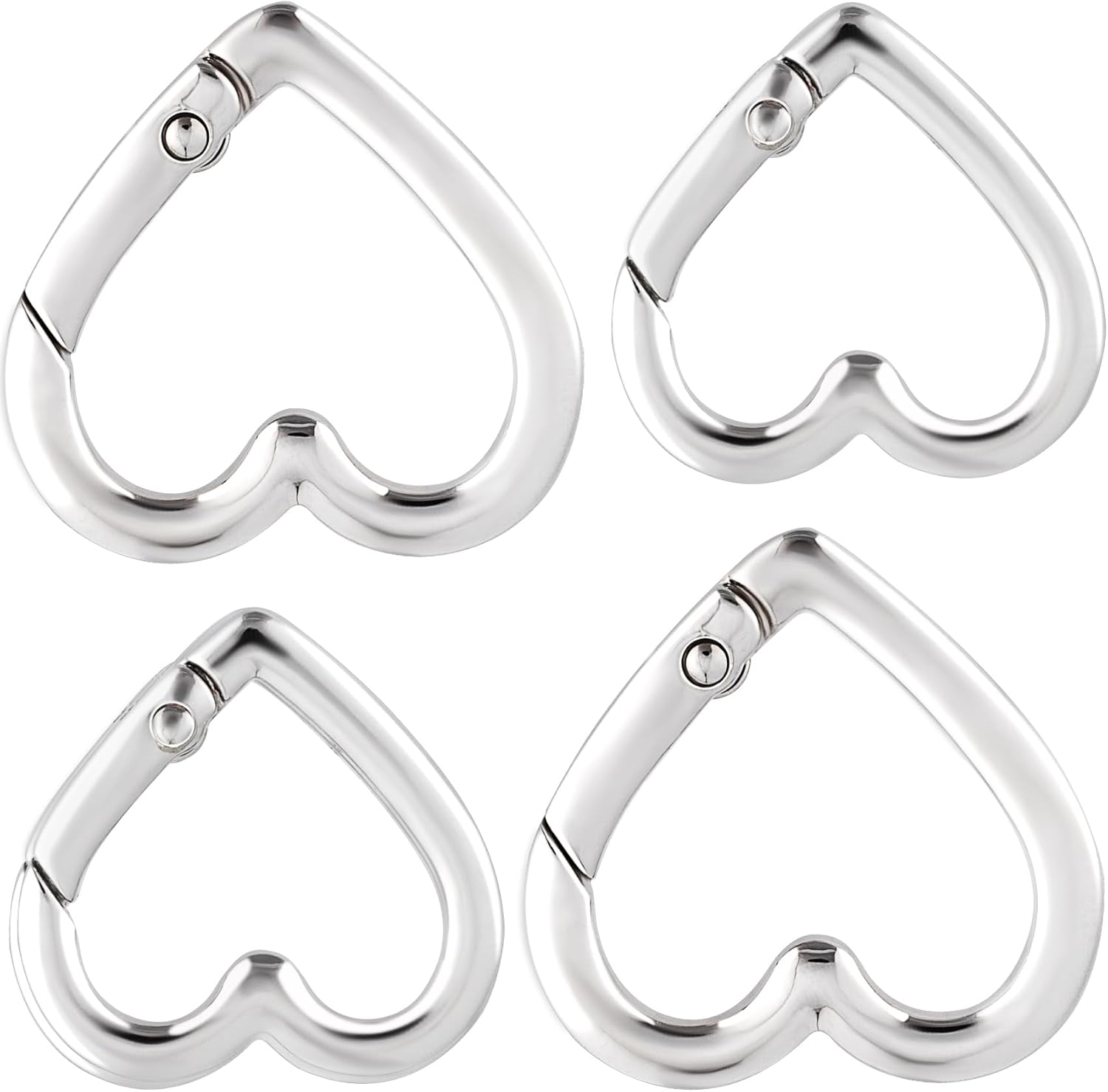 Heart Carabiner, Zinc Alloy Heavy Duty Heart Shaped Keychain Clip, Carabiner Clip for Camping, Hiking, Fishing