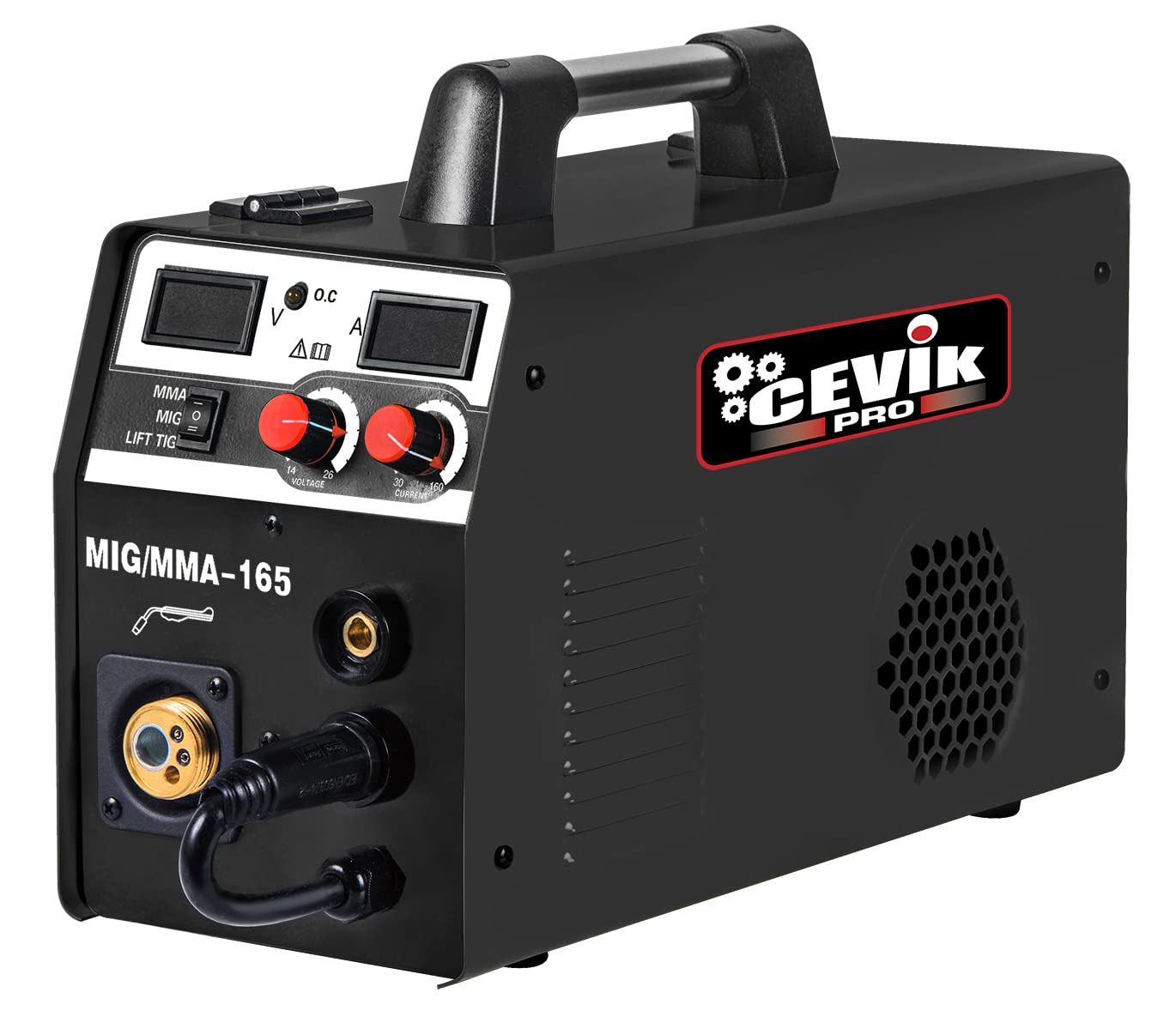 CEVIK PRO - CE-PROMIG200 - Soldador Inverter 3 en 1 MIG/TIG/MMA - 200 Amp - Pantalla LCD en Español - Regulación Sinérgica y Manual - Compatible con Diversos Materiales - Diseño Compacto y Portátil