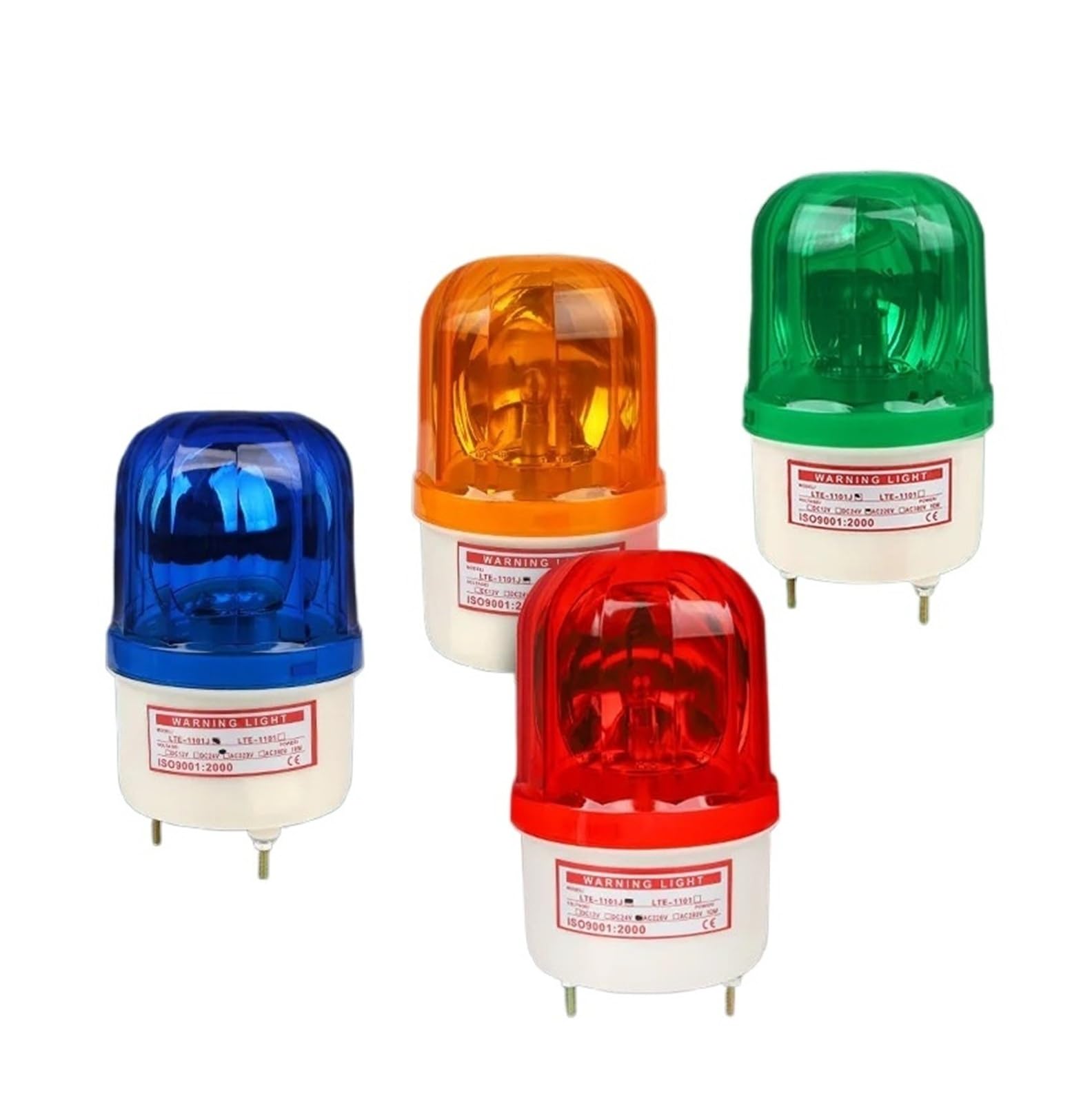 Torre de alarma y señalización industrial LTE-1101. Indicador giratorio con luz estroboscópica sin sonido. 12V 24V 110V 220V 380V. Amarillo, azul, rojo, verde.(Red,220v)