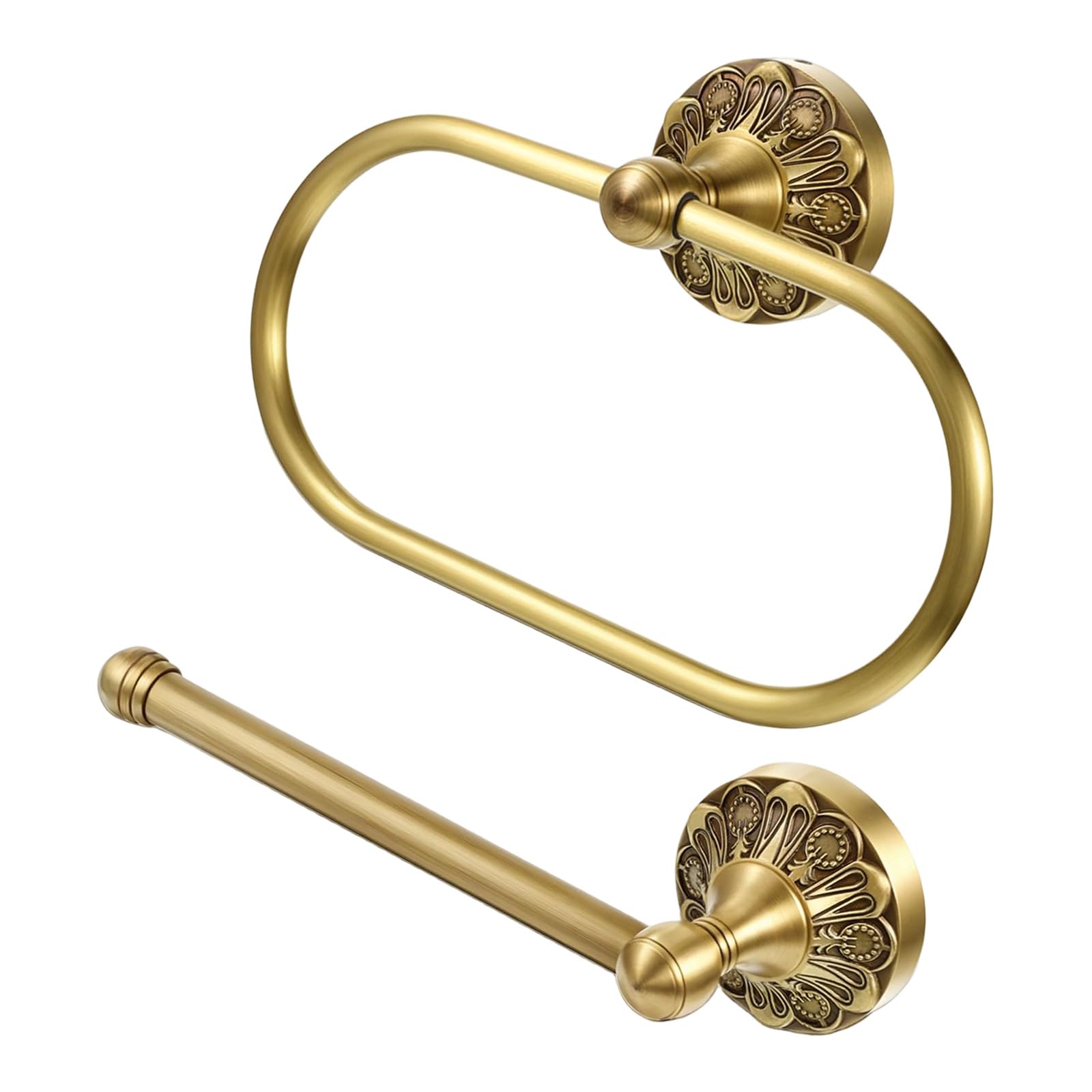 APGLSXY Brass Towel Holder and Stand with 180 Degree Rotating Rings for Bathroom Decoration Brushed Bronze Paper Towel Stand