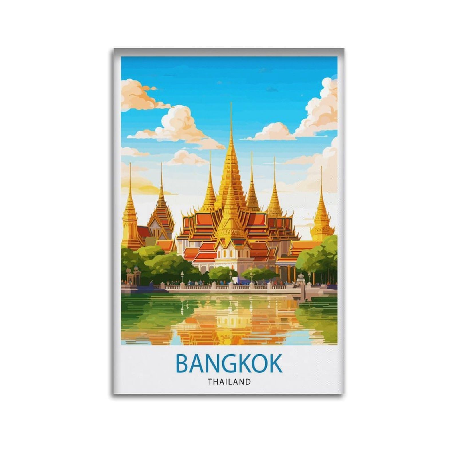 xiaoxiaoshen Bangkok Thailand Travel Gift for Thai Canvas Poster Wall Art Prints Room Aesthetic Murals Bedroom And Living Decorations 20x30inch(50x75cm)