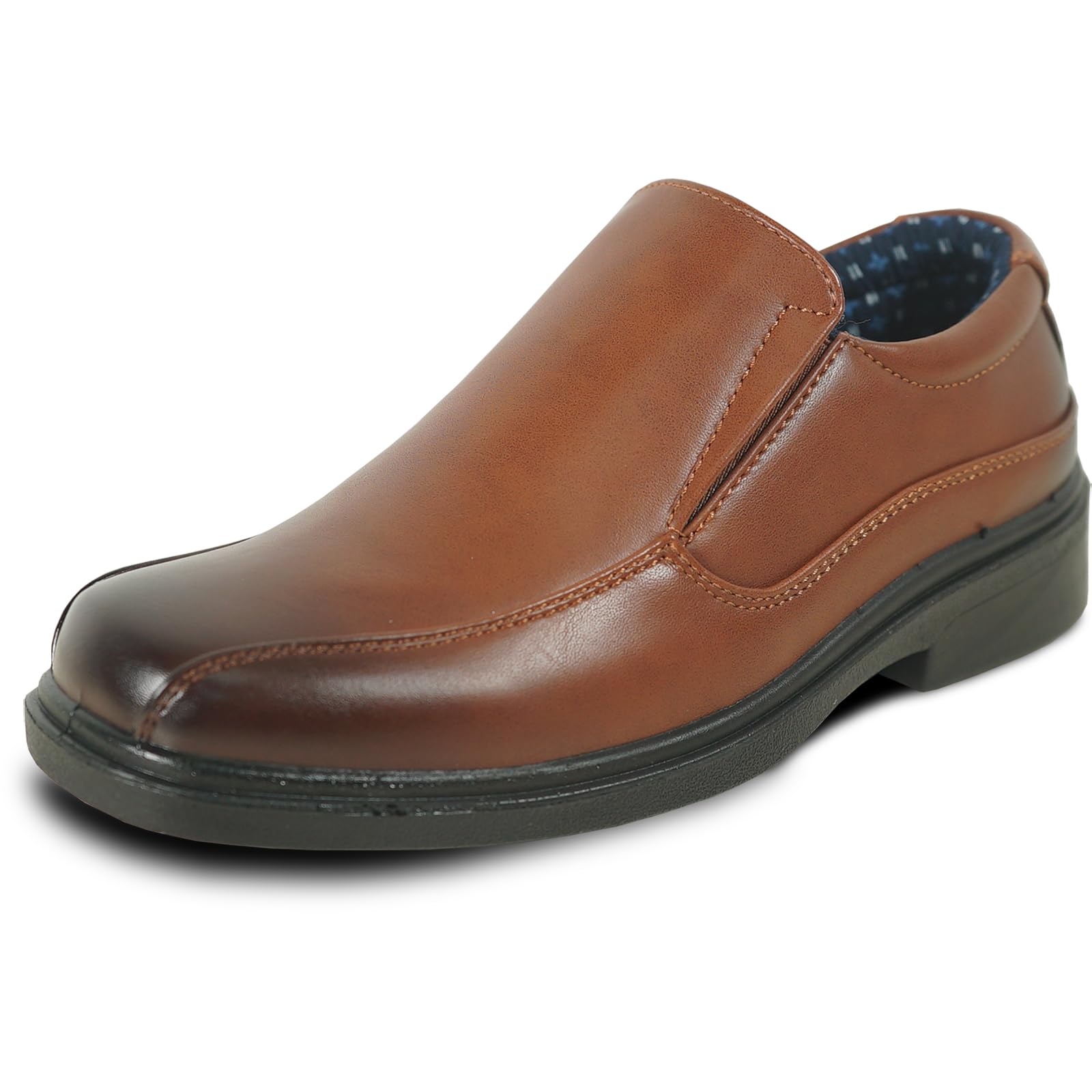 bravo! Boy Classic Slip-on Loafer and Lace-up Oxford William Kid Dress Shoe School Uniform with Removable Insole and Square Toe Black Brown Black Patent