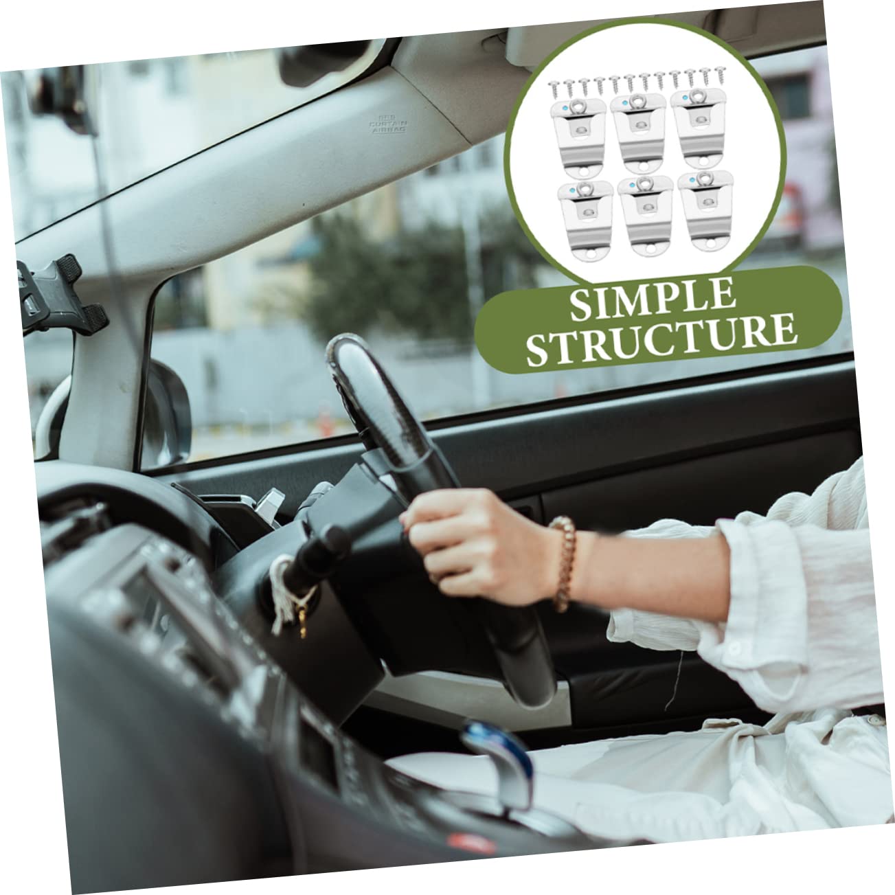 6Pcs Mic Hanger Clips Durable Stainless Steel Microphone Holder Radio Mount Easy Install Vehicle Clip Hooks Compact Design for Car Use