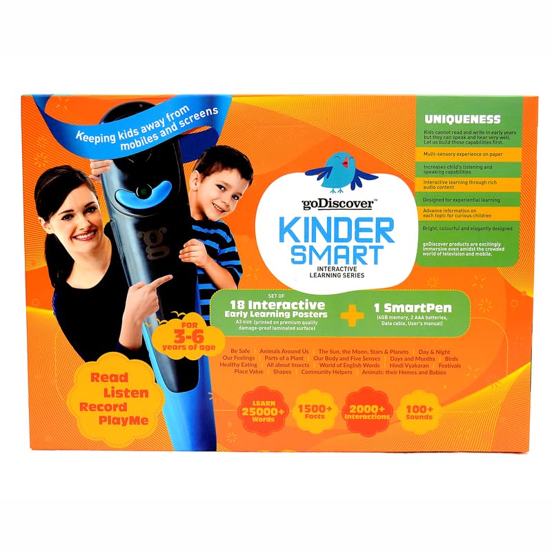 goDiscover Kinder Smart Interactive Learning Series (Without Pen), Educational Fun Learning Activity Kit for Growing Kids, Set of 18 Posters, Paper-Based Multi-Sensorial Posters, 3-6 Year Old (B0D2WZXSZX) Amazon Price History, Amazon Price Tracker
