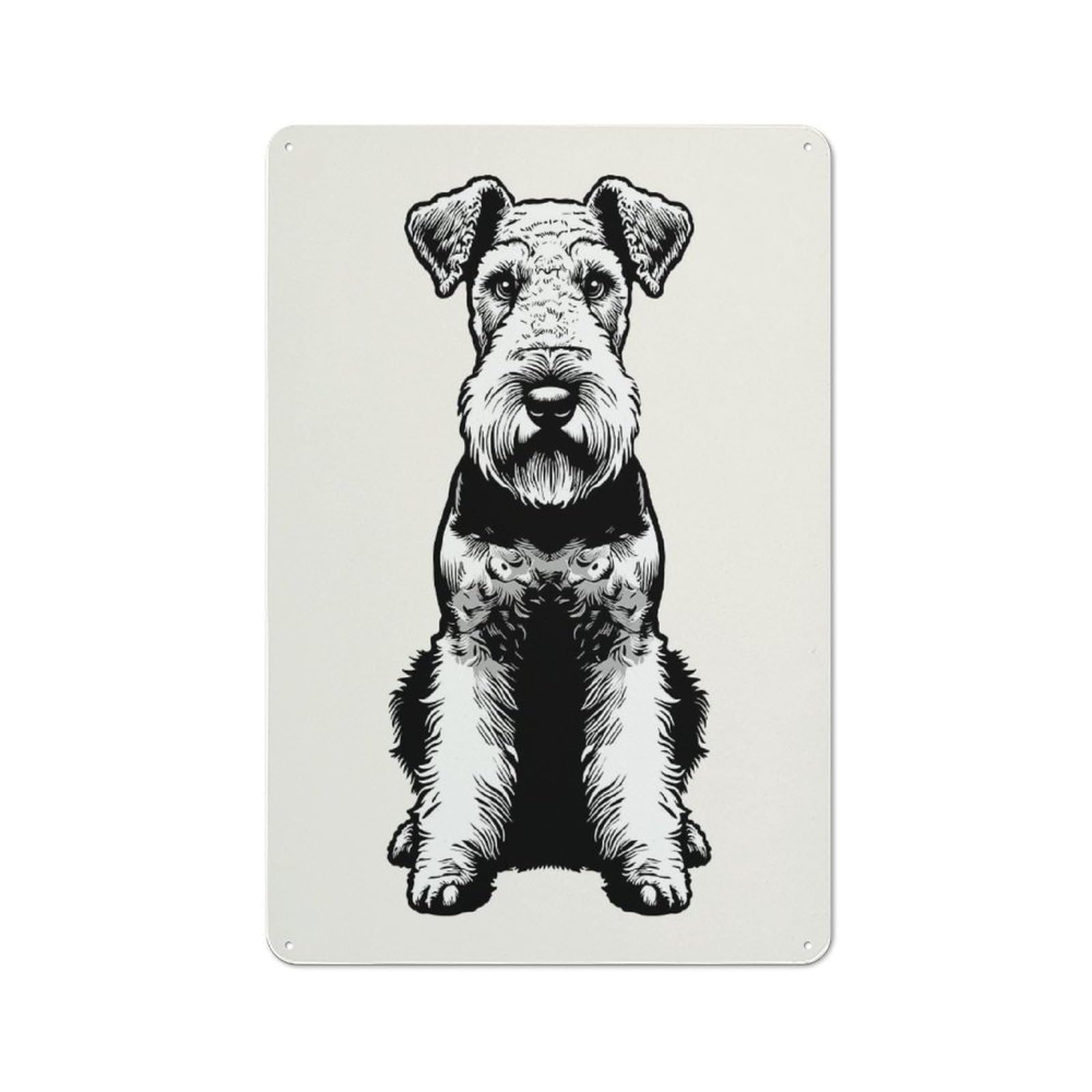 Airedale Terrier(2) Metal Wall Art Sign 30x20cm, Vintage Old Style Wall Plaque for Living Room, Hallway, Kitchen Or Cafe