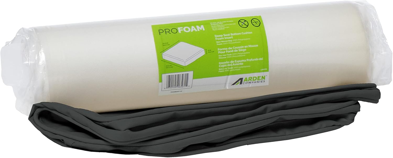 Arden Selections ProFoam Performance Outdoor Deep Seat Cushion 24 x 24, Slate Grey